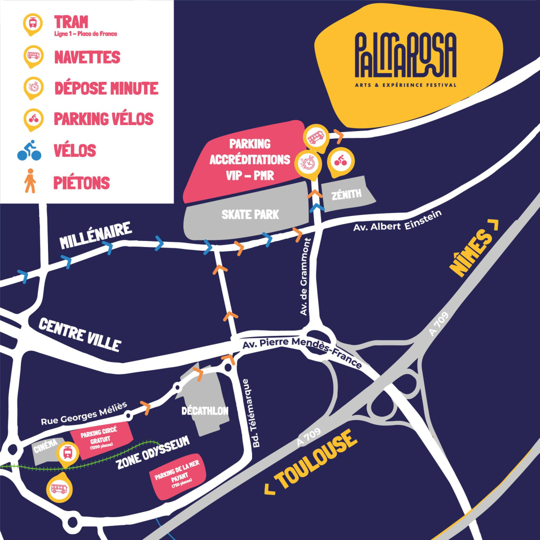 plan d'accès du festival Palmarosa