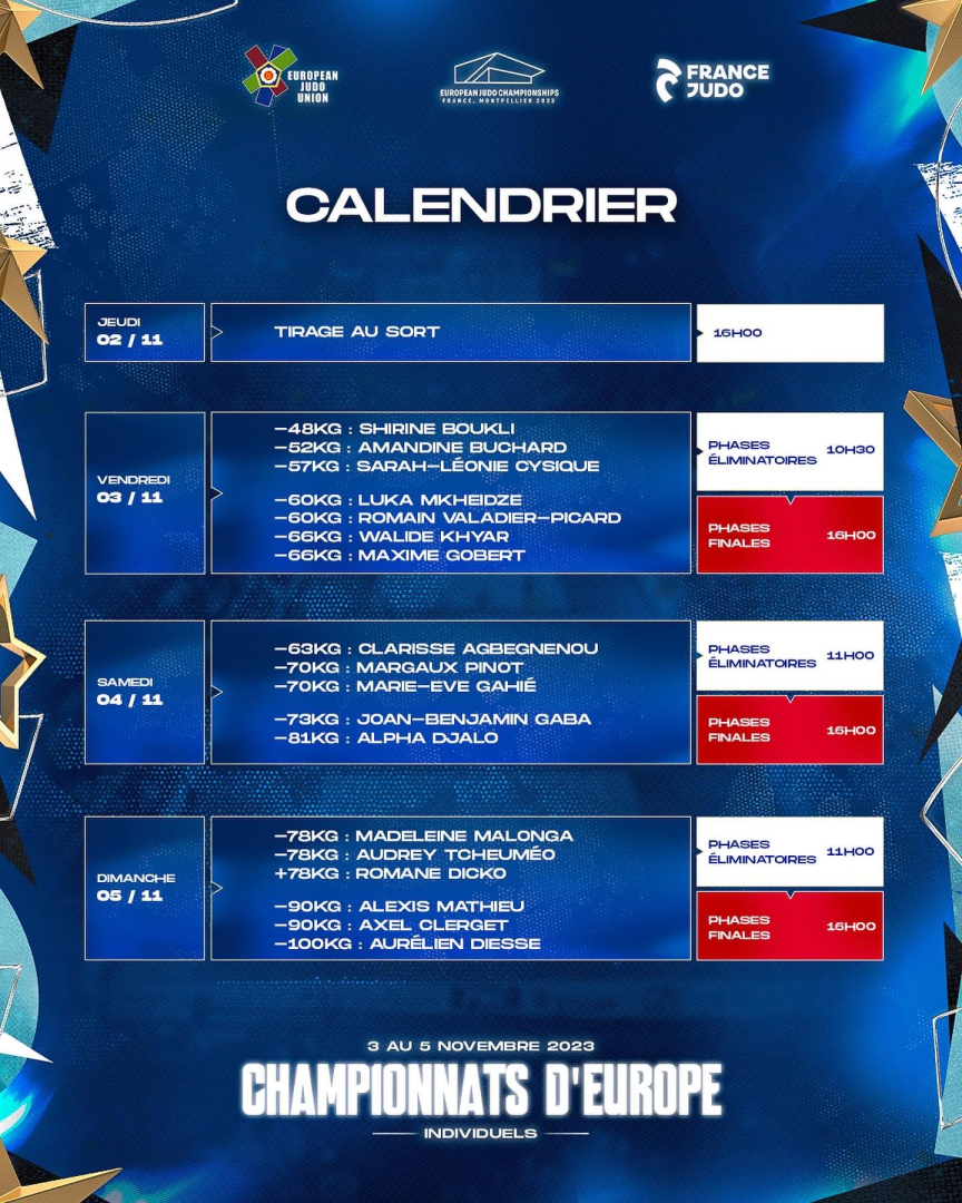 Calendrier de la compétition