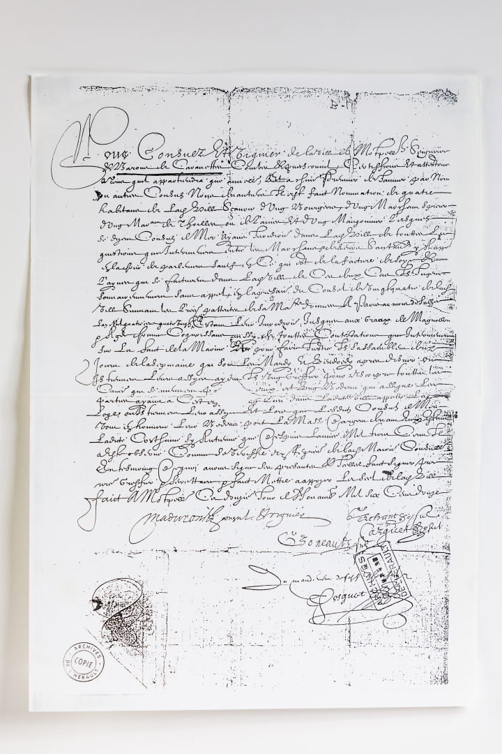 Document de vente de la baronnie de Caravètes. 