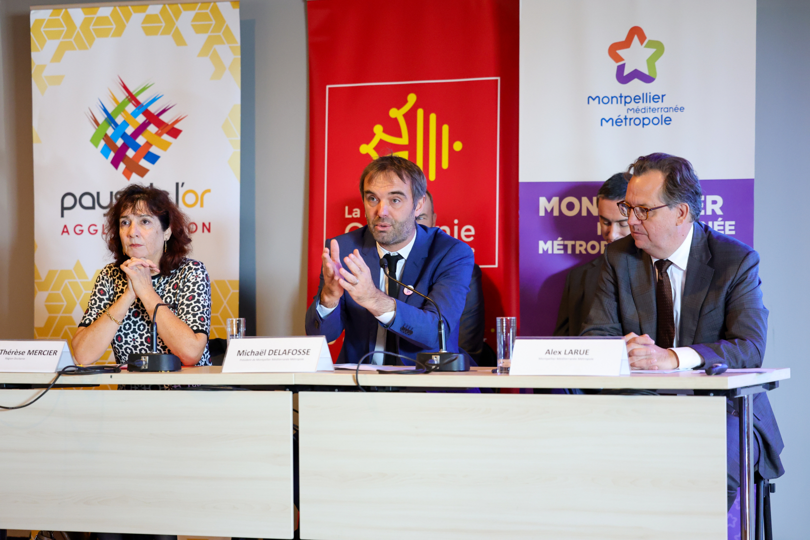 Marie-Thérèse Mercier, Michaël Delafosse, Alex Larue lors de l'assemblée constitutive de l'Agence de Développement et des Transitions 