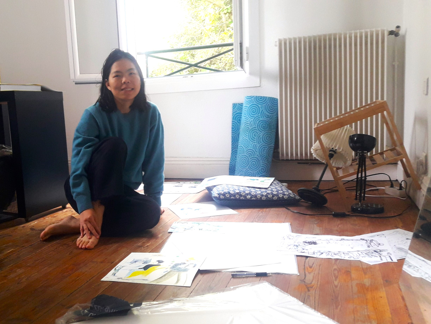 Minna Yu dans son bureau de la résidence de création littéraire Lattara