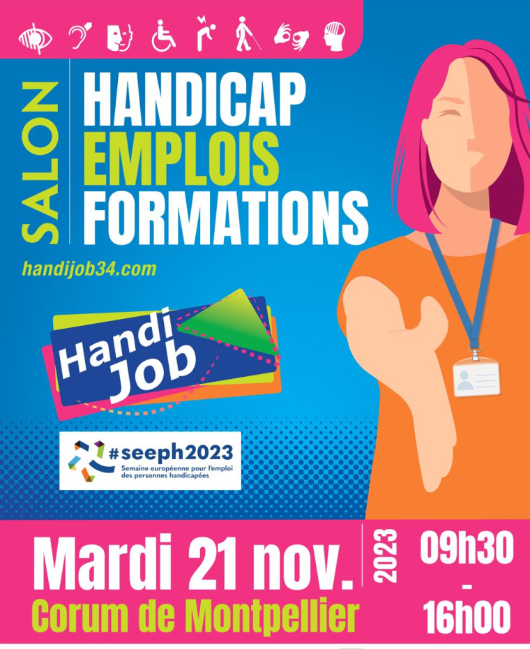 Affiche salon HandiJob, emploi, handicap, formation