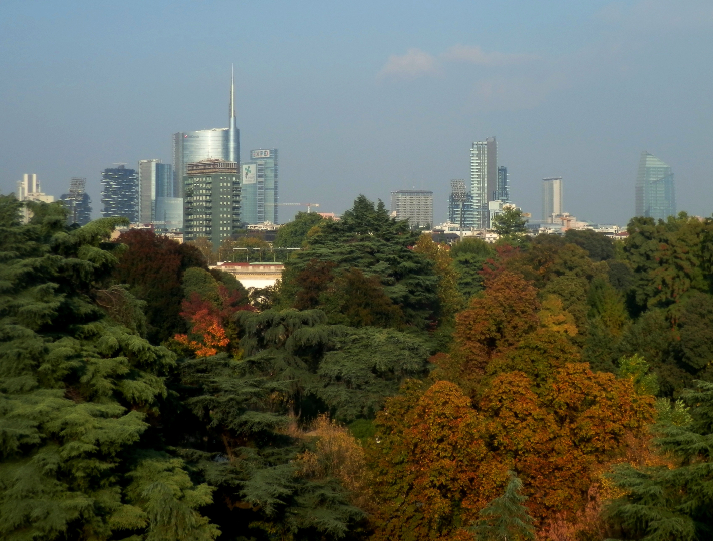 Vue de Milan depuis le parc Sempione