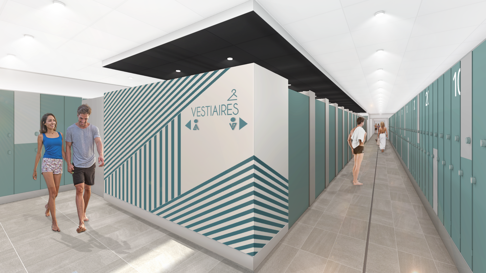 Les futurs vestiaires