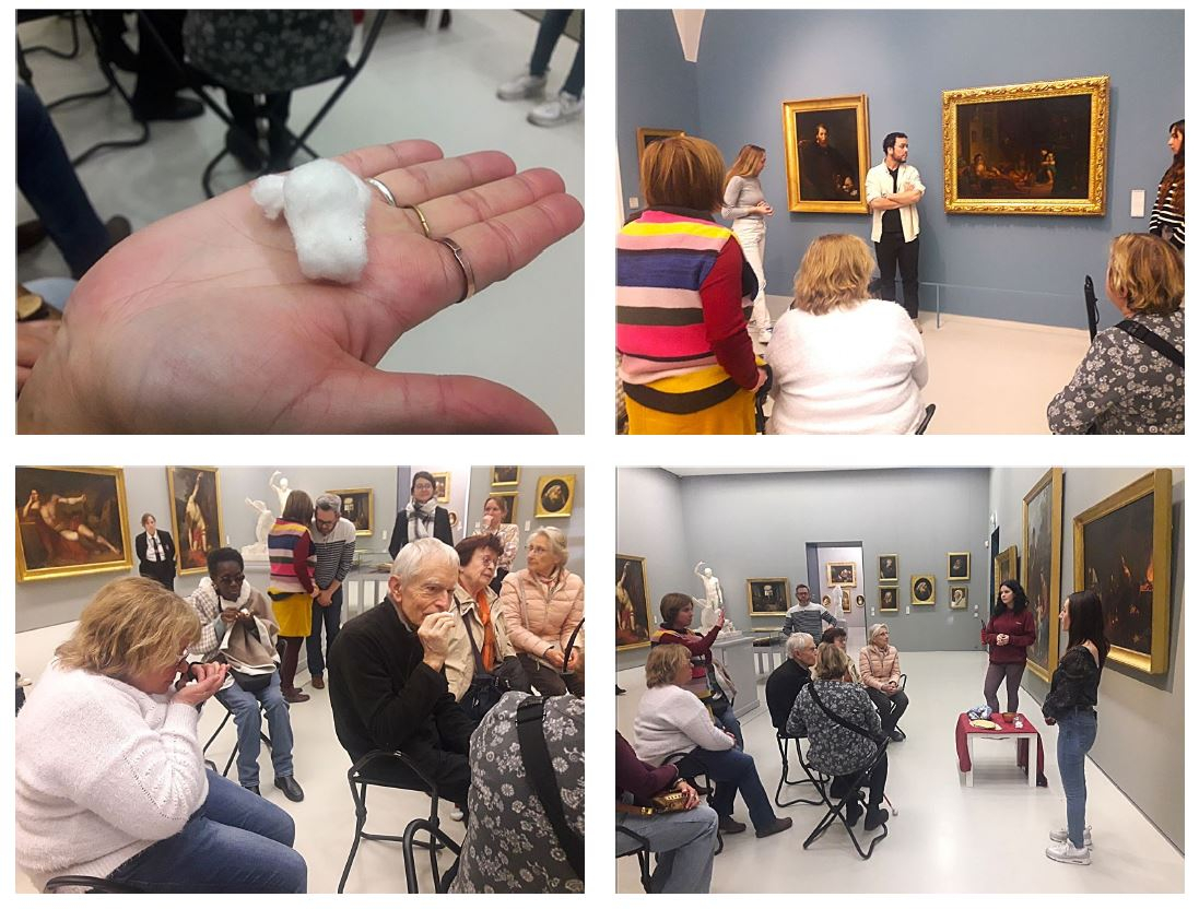 Montage d'images au fil des pièces et de la visite à destination des personnes non voyantes au musée Fabre