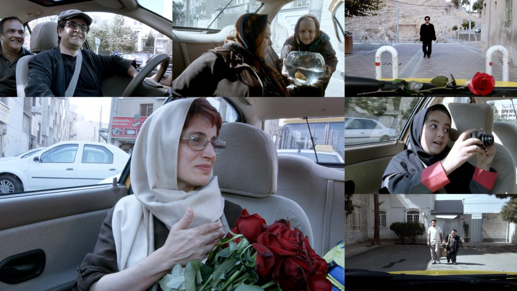 Montage photo d'images du film Taxi Téhéran, du réalisateur Jafar Panahi