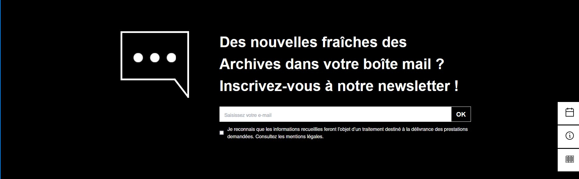 Vue de l'onglet "Inscrivez-vous" sur le nouveau site des Archives de Montpellier