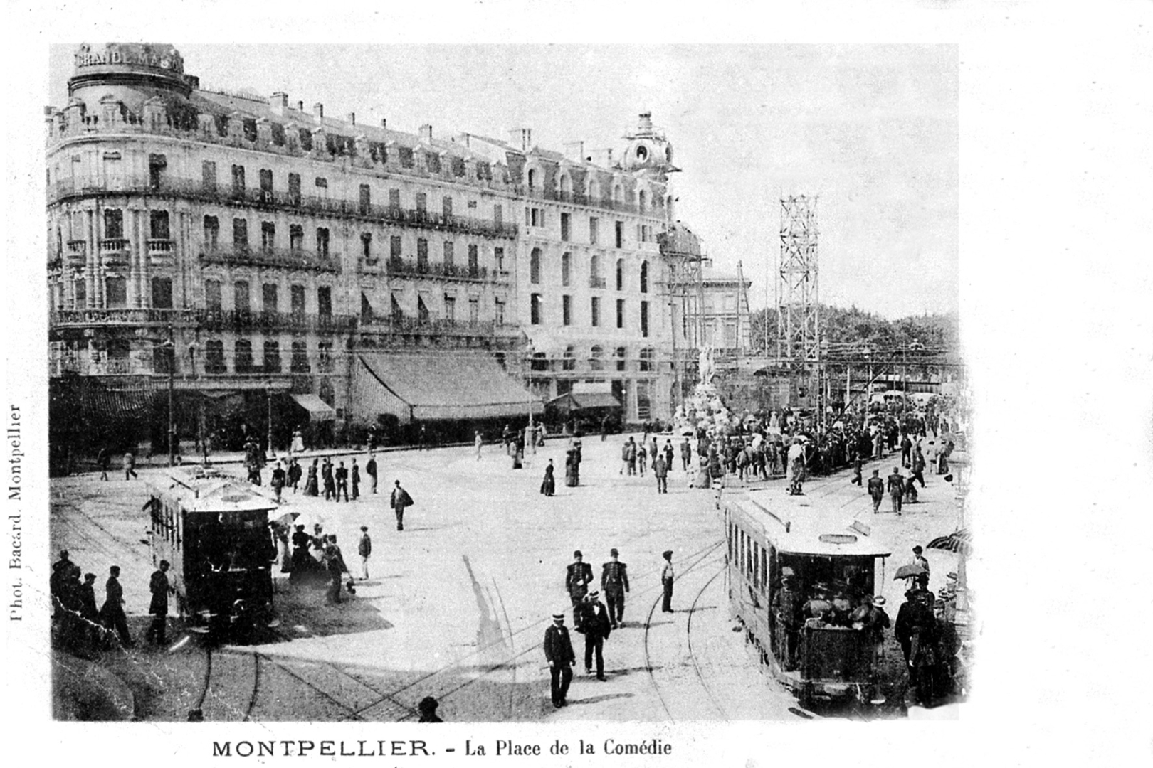 Le tramway, place de la Comédie, le 30 janvier 1903