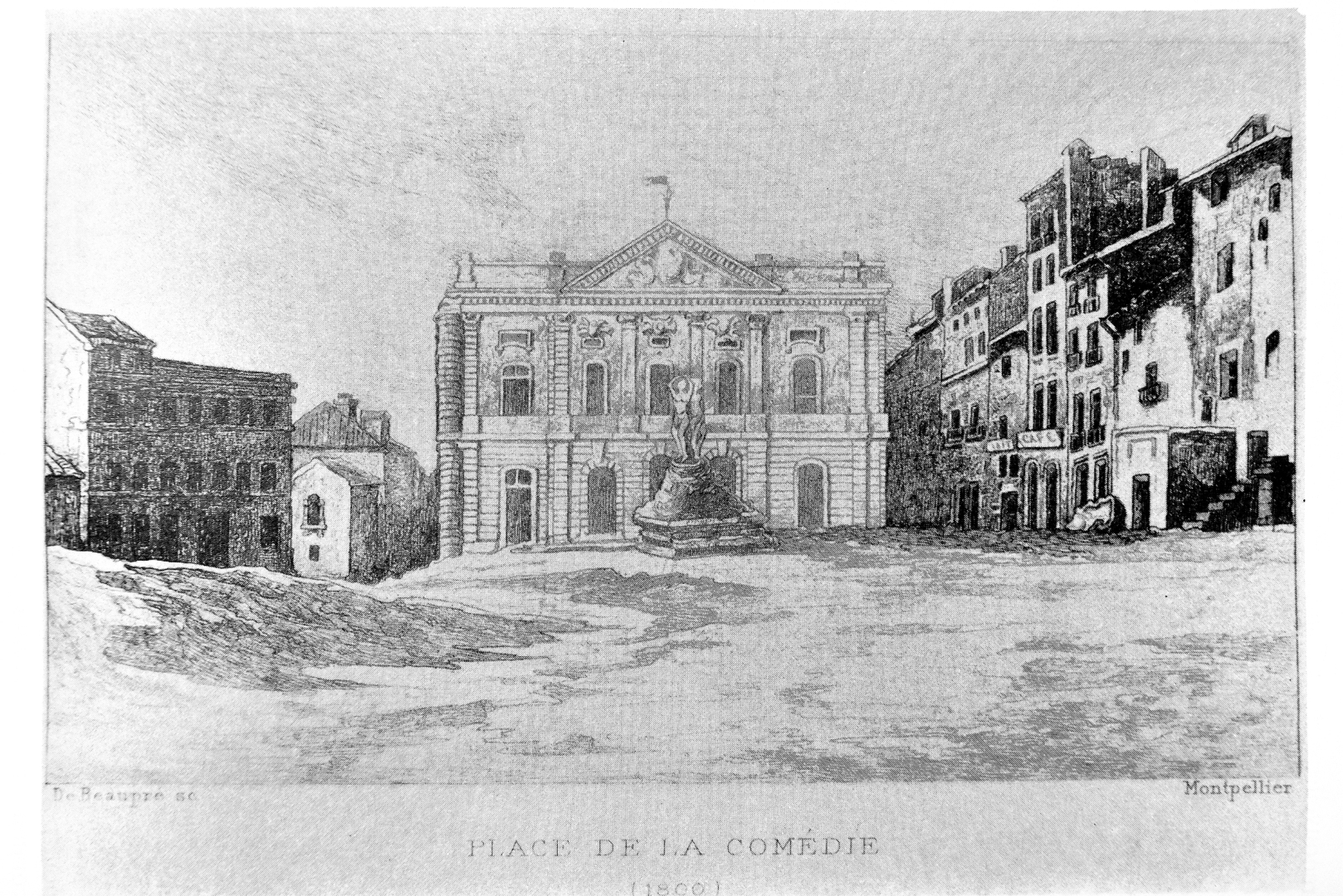 Gravure théatre  1755 Montpellier
