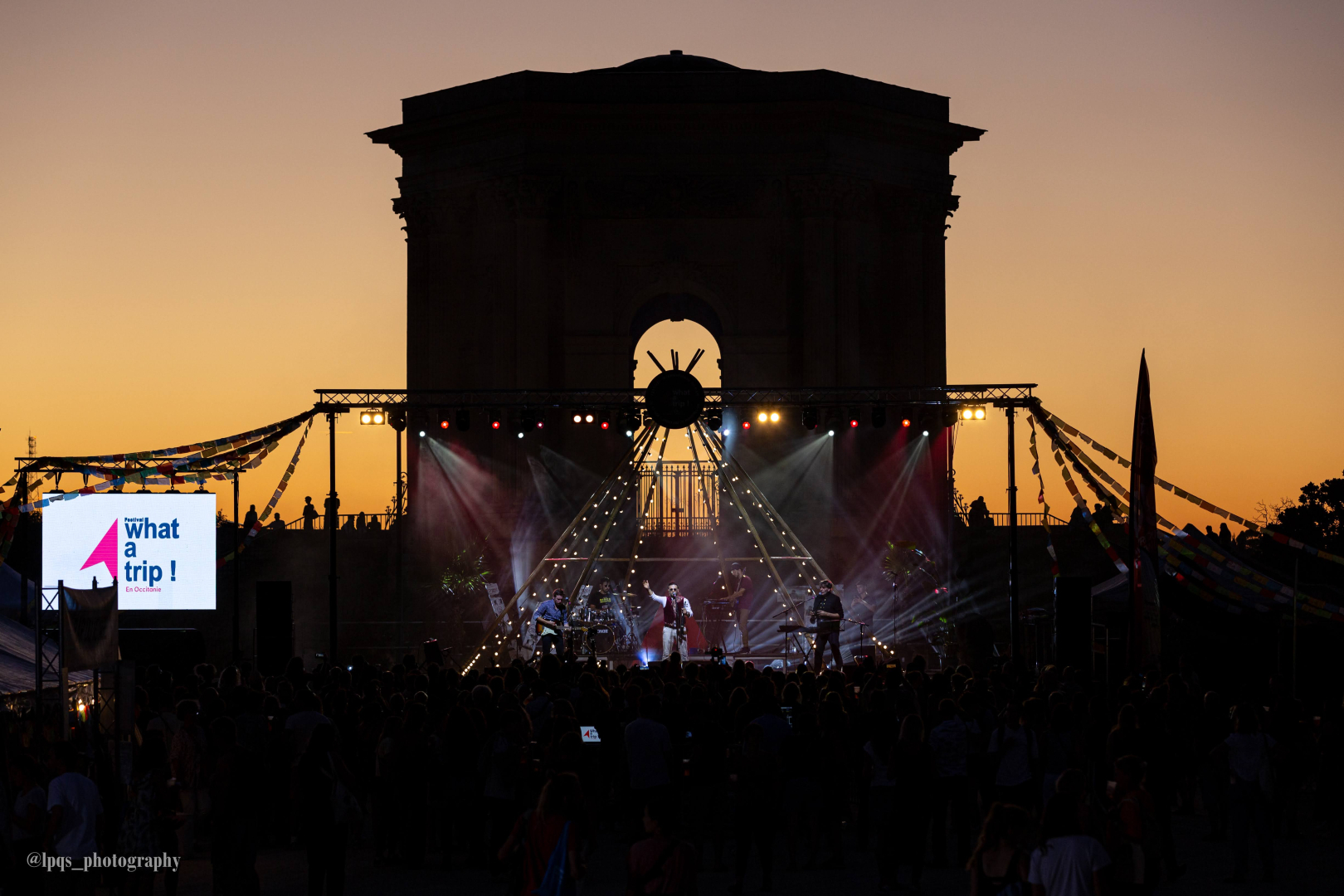 Edition 2023, concert au soleil couchant devant le château d'eau du Peyrou