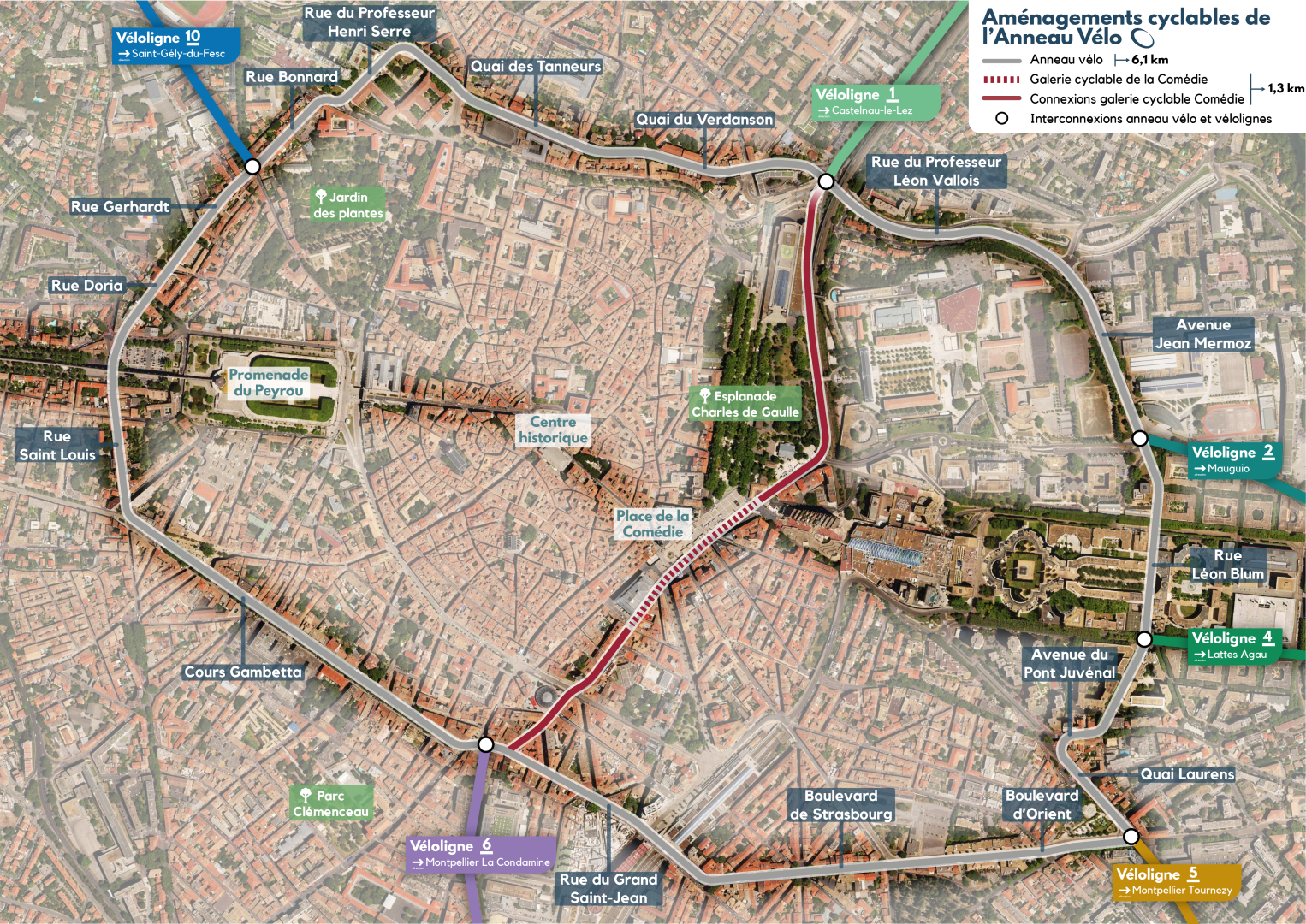 Carte anneau cyclable