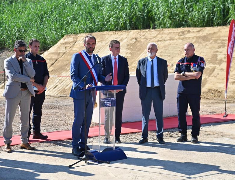 pose de la première pierre du troisième centre de secours de Montpellier