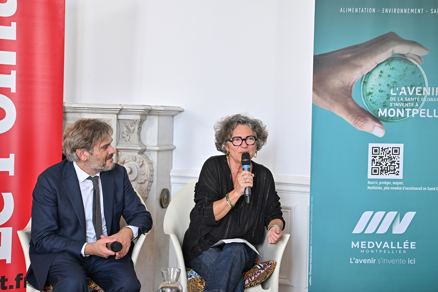 Etienne Gernelle et Véronique Brunet lors de la conférence de presse de Futurapolis santé