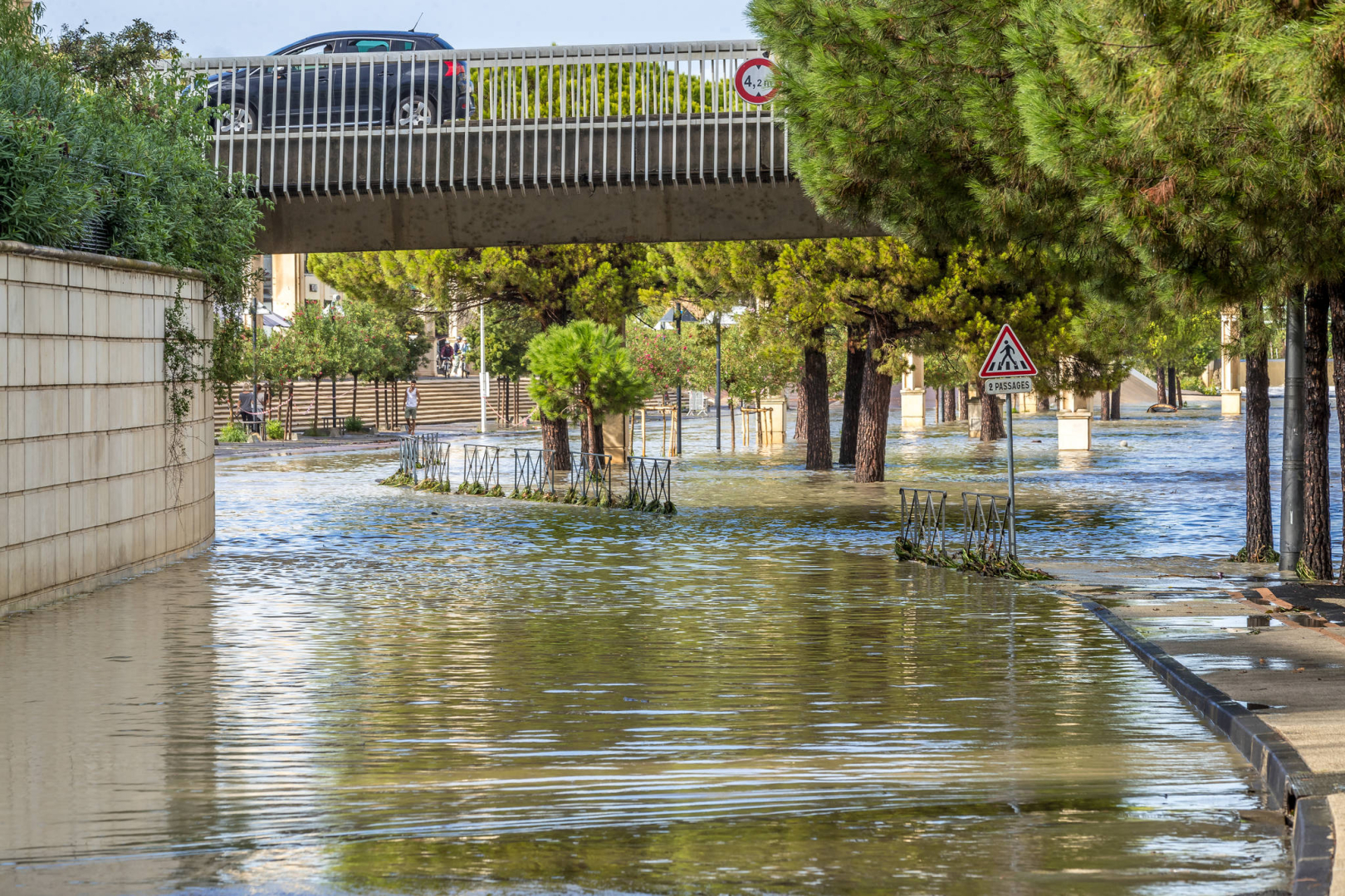 Berges du Lez innondées 