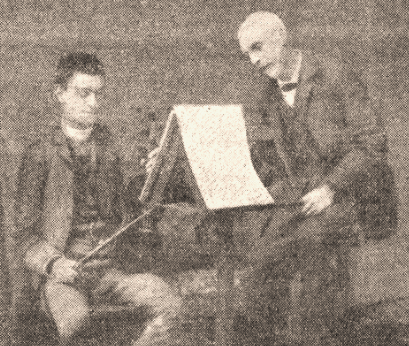 Auguste Bosc et son père travaillant le violon