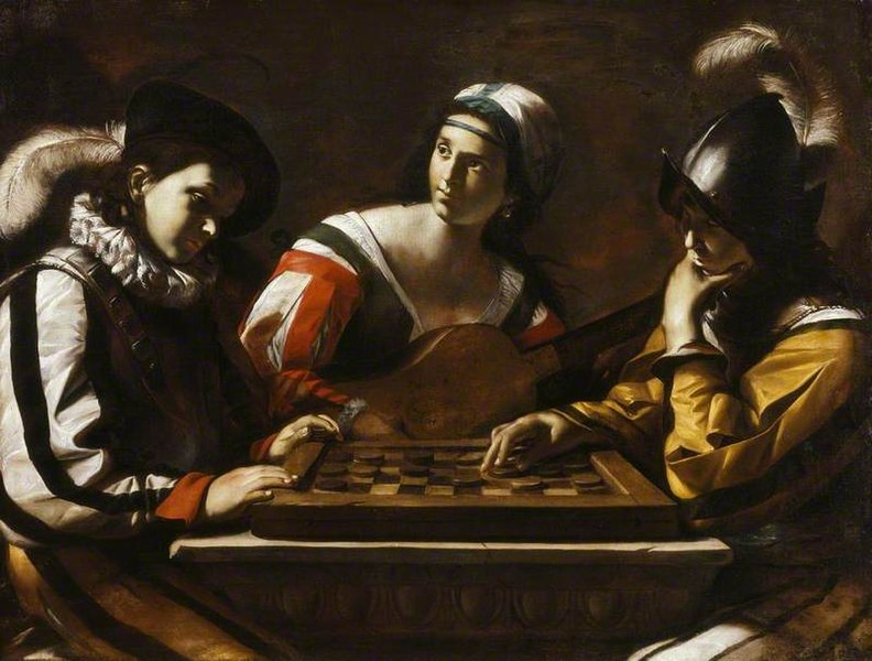 Jeu de dames au XVIIe siècle - Peinture de l'italien Mattia Preti