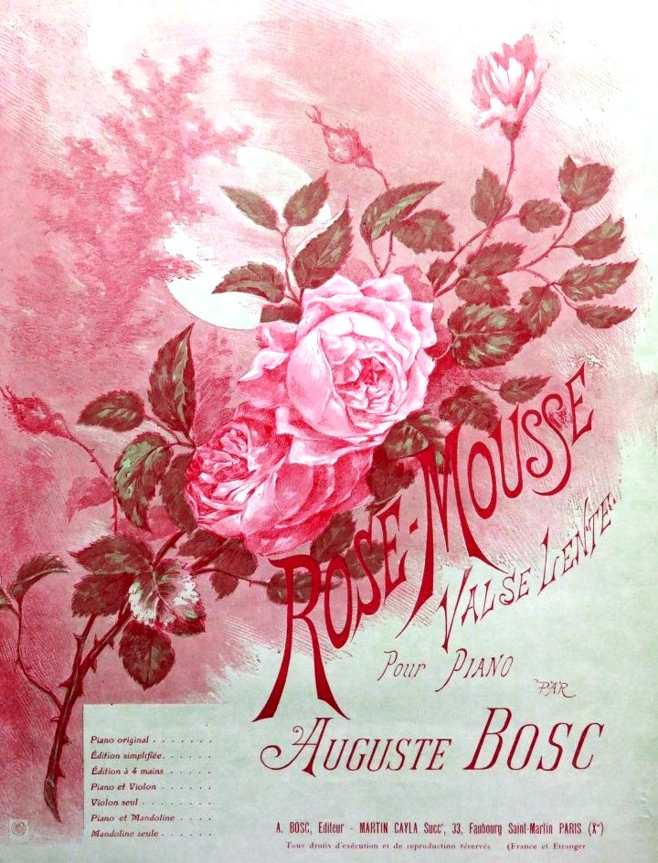 La partition de "Rose-Mousse", valse lente, l'un des premiers succès de compositeur d'Auguste Bosc