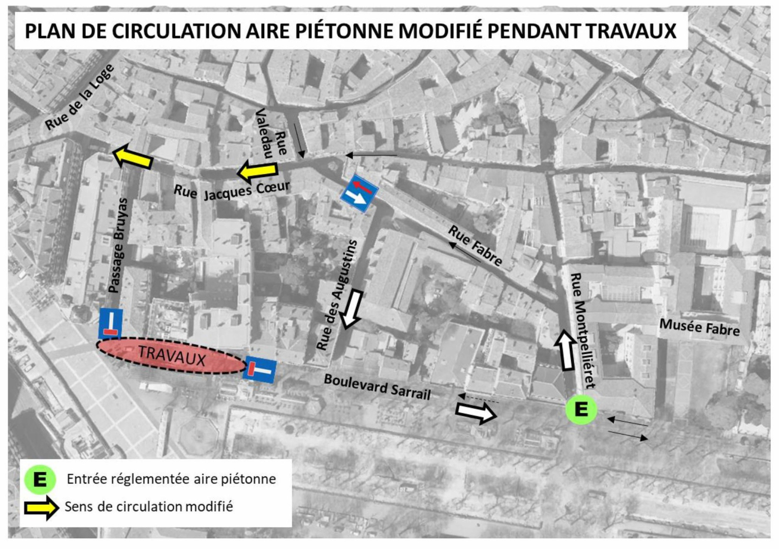 Plan de circulation du boulevard Sarrail pendant les travaux 