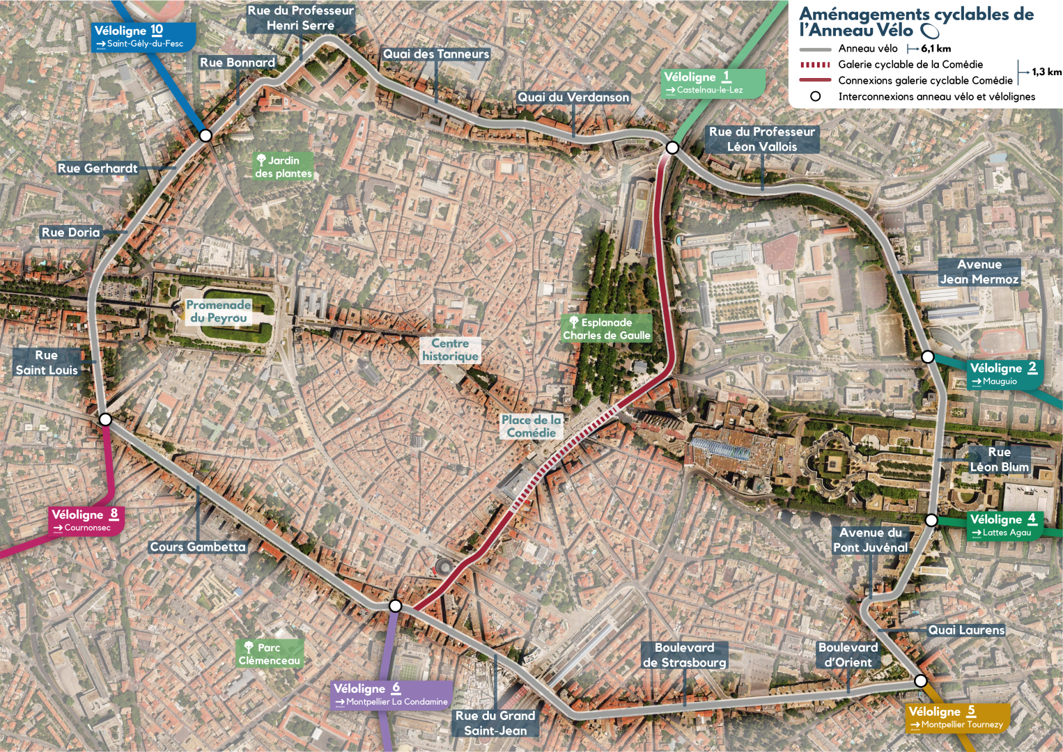 carte vélolignes et anneau vélo