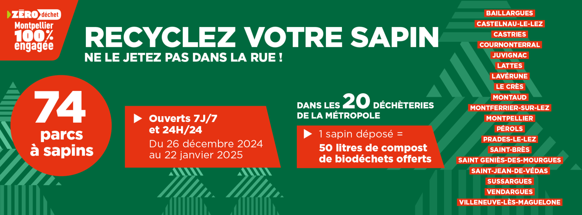banderole informative sur les parcs à sapins