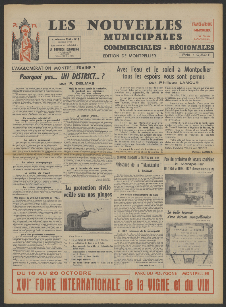 presse municipale 1965 création du district 