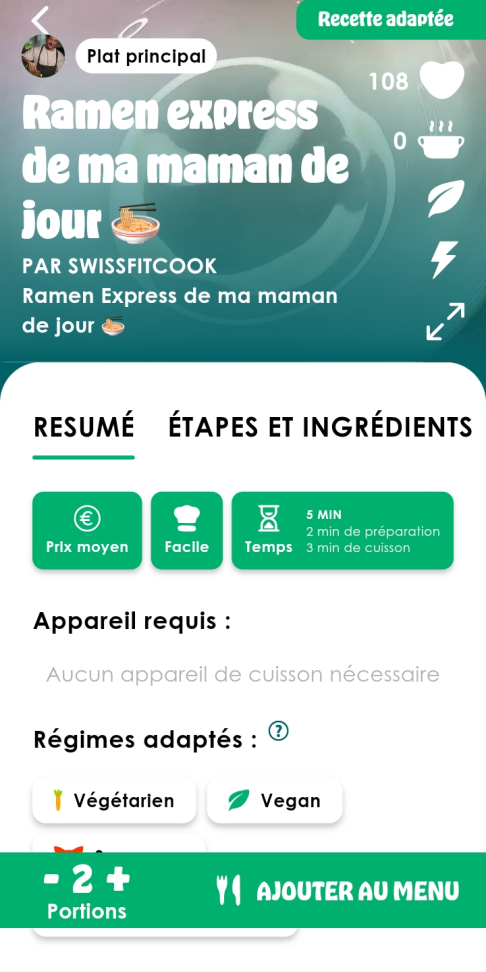 les différentes étapes de la recette sont détaillées en vidéo et à l'écrit 