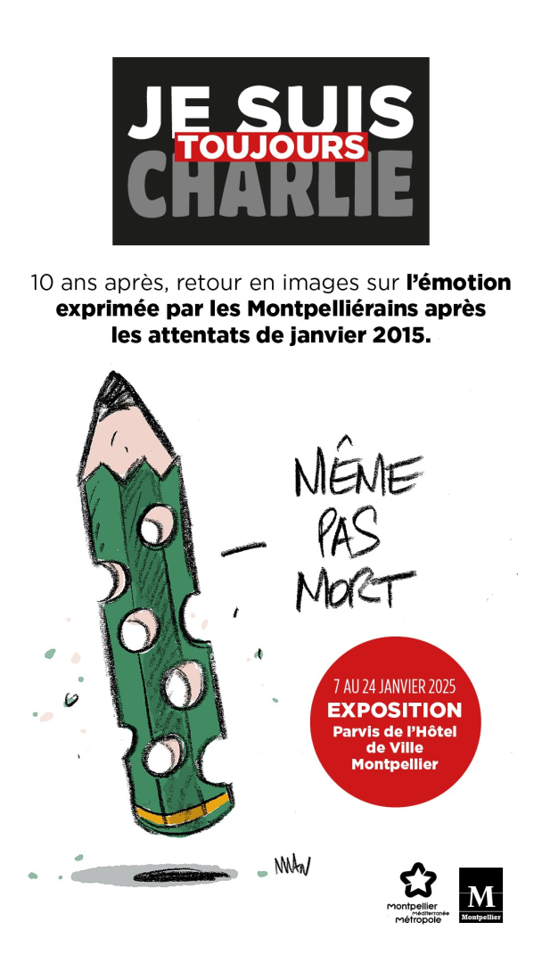 affiche de l'exposition "Je suis toujours Charlie"