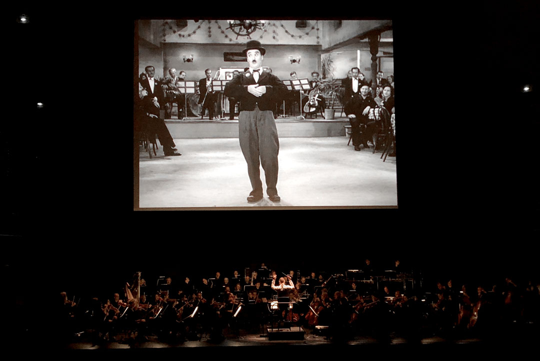 Vue ambiance de salle projection du film sur Chaplin
