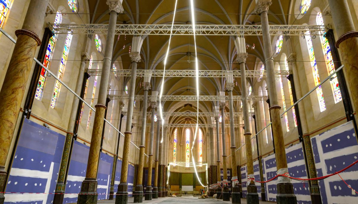 Vue intérieure du Carré Sainte-Anne en travaux