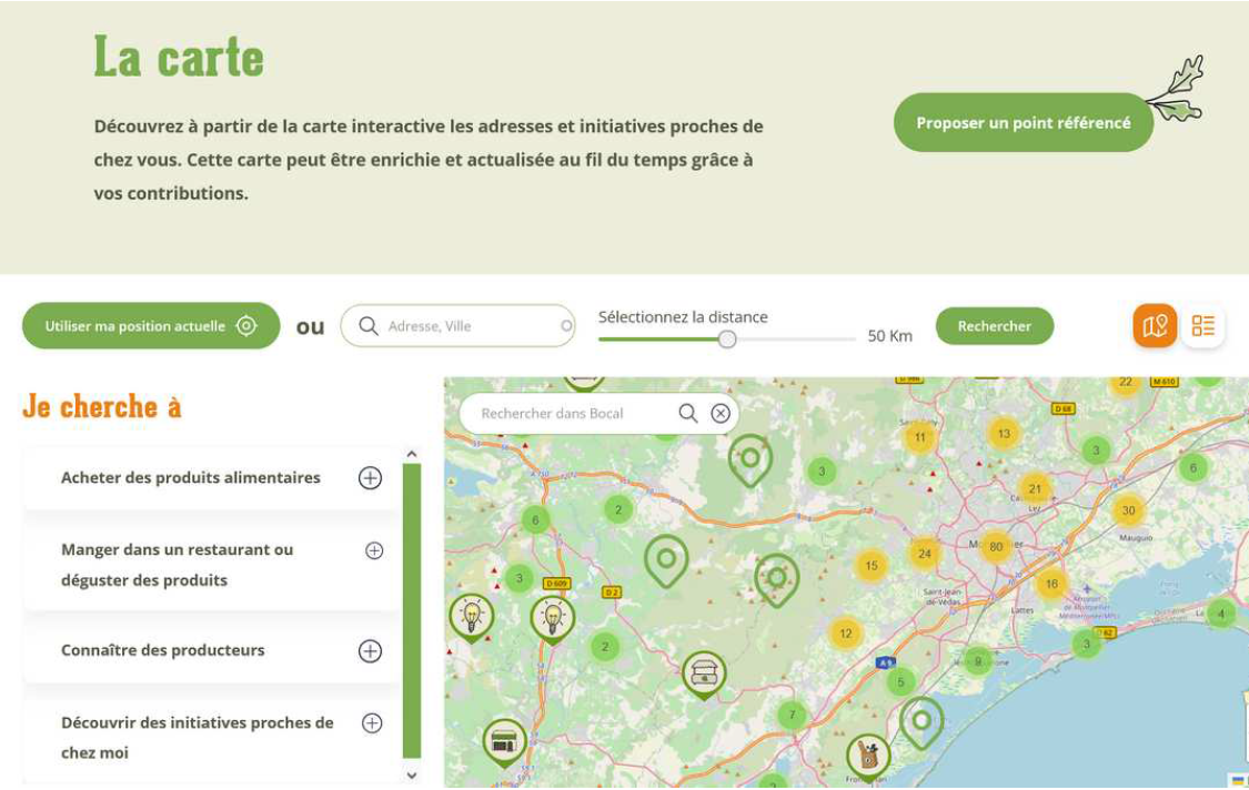 Carte interactive BoCal
