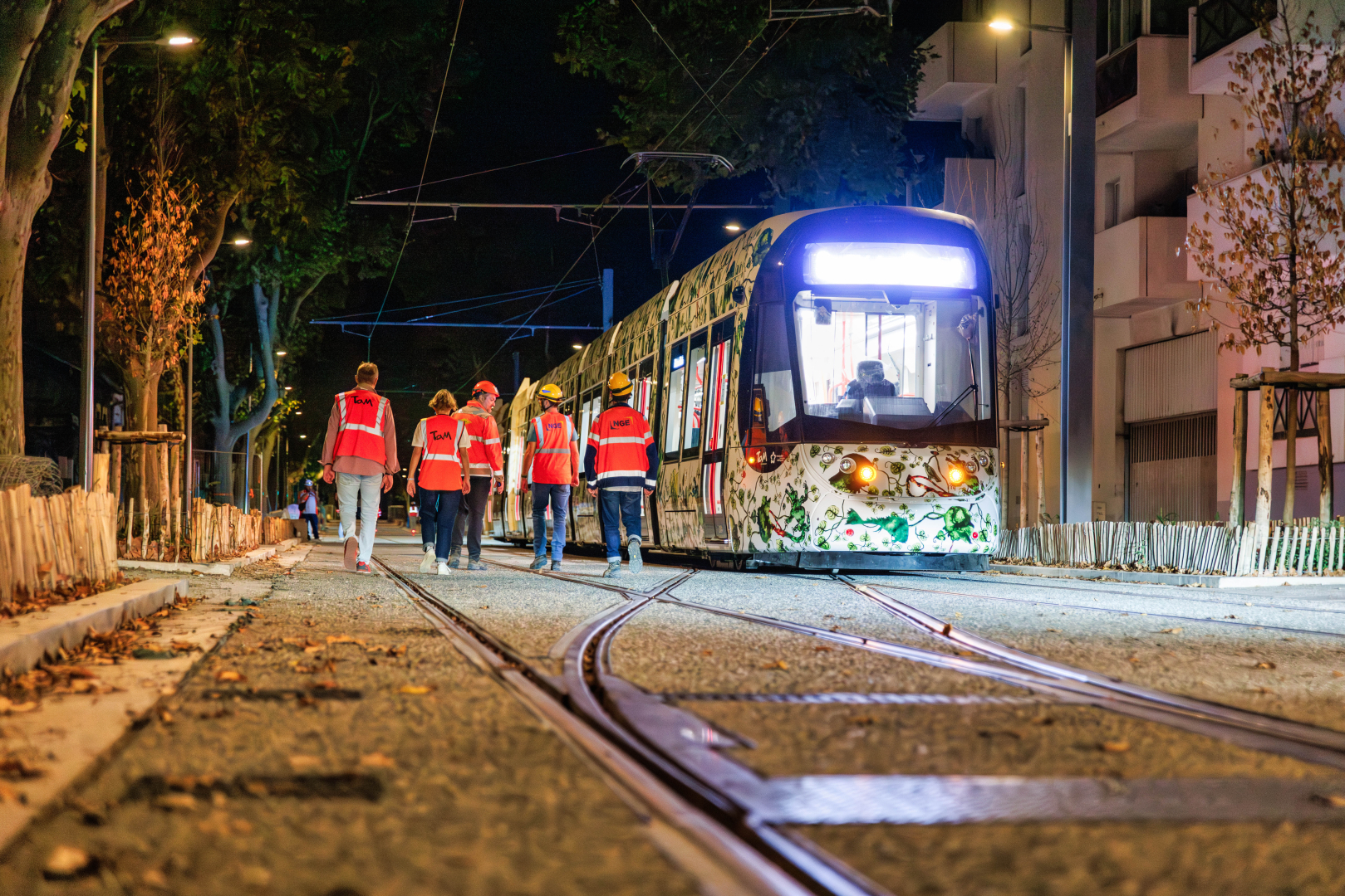 Essais des rames la nuit