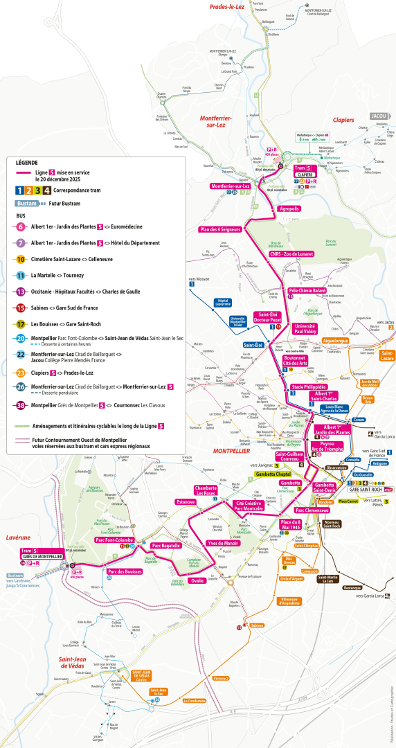 carte Ligne 5 et connexions