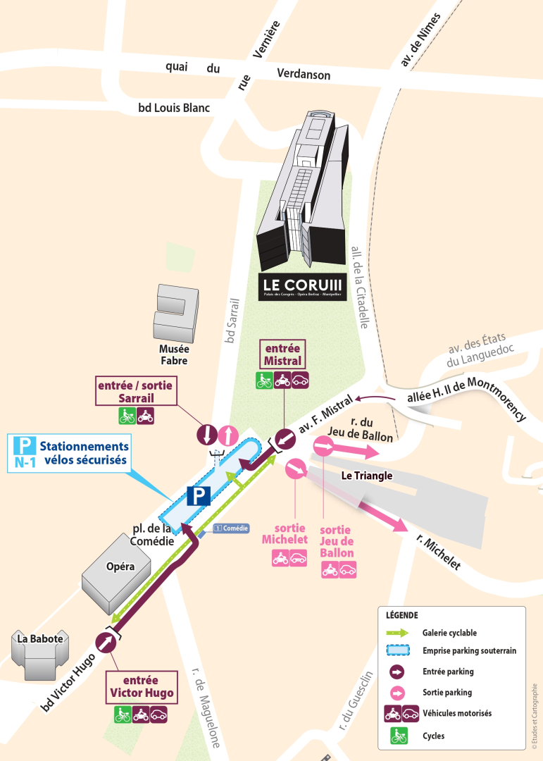 Carte parking Comédie Montpellier