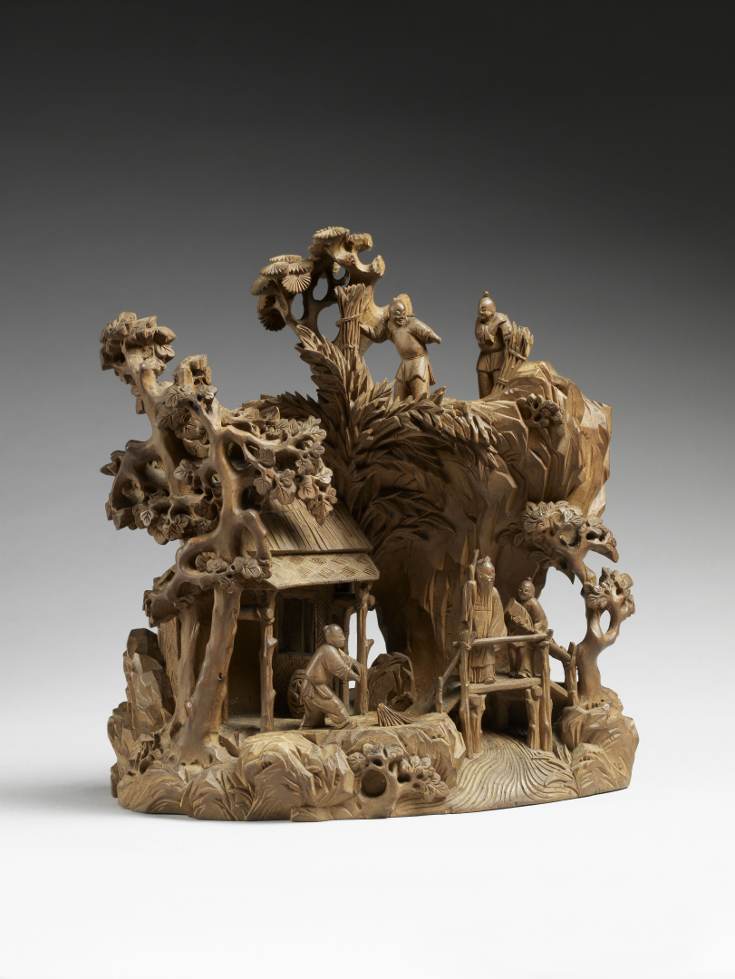 Sculpture d'un ermitage dans les montagnes, 19e siècle, dynastie Qing (1664-1912) 