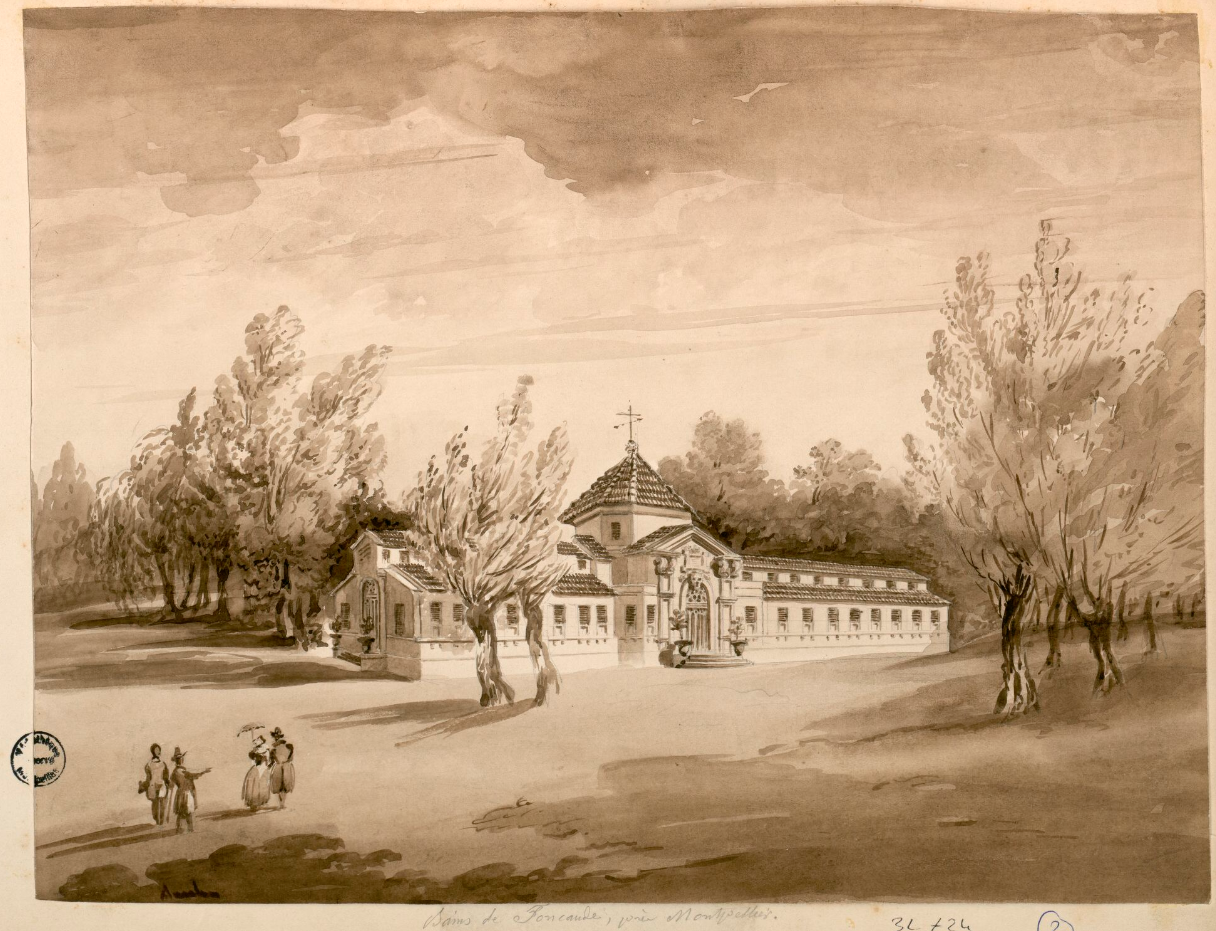 Dessin de Amelin, représentant les bains du Fontcaude