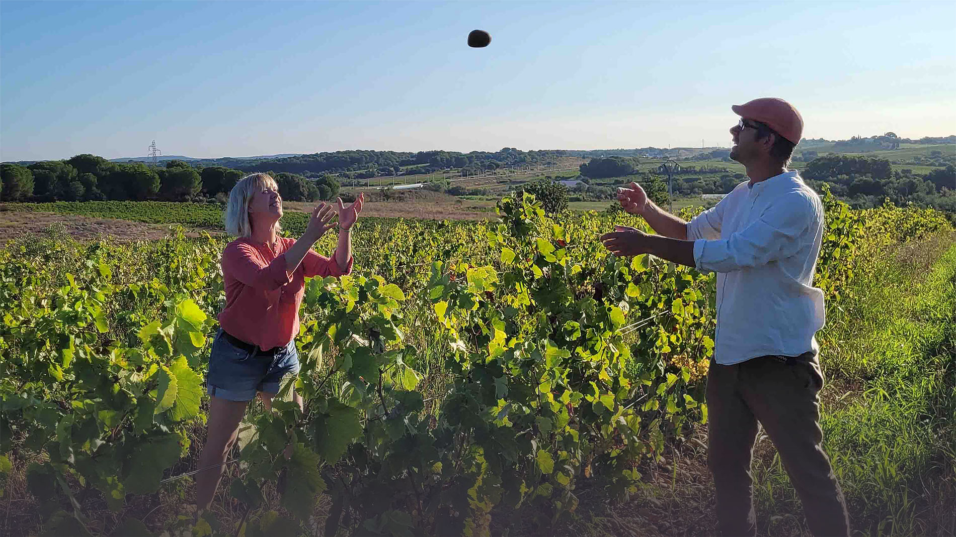 Photo un couple dans les vignes