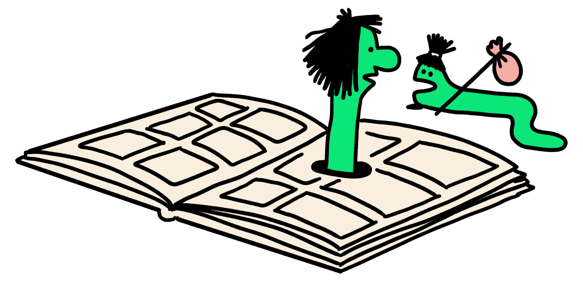 visuel représentant des petits vers sortant d'une BD