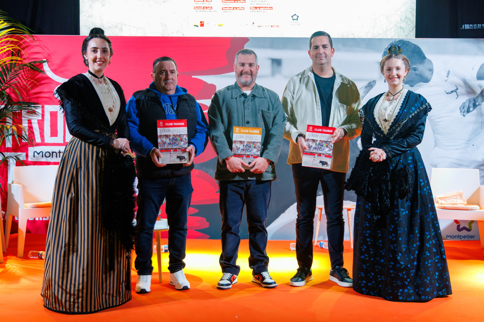 Les clubs taurins récompensés pour la saison 2025 : Lou Razet de Pérols, les clubs taurins de Lunel et la Section taurine de Villeneuve-lès-Maguelone