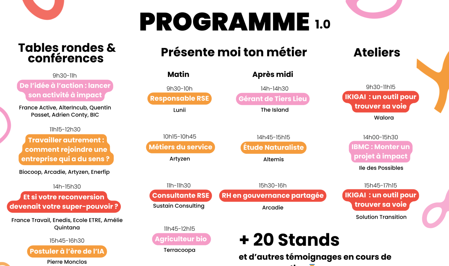 affiche avec programme détaillé de l'évènement 