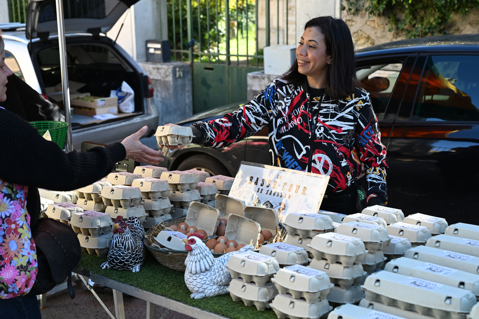 oeufs frais marché de Saussan 