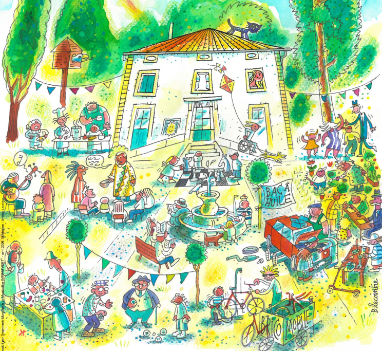 dessin du parvis de la maison pour tous 