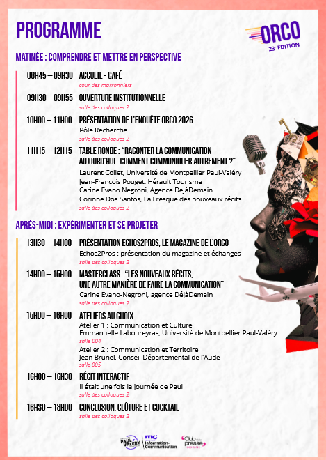 Le programme complet de la journée ORCO 2026