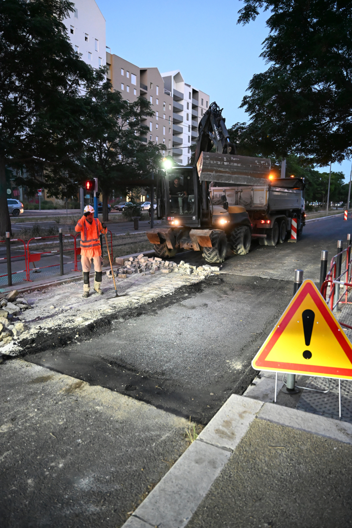 travaux de nuit avenue Raymon Dugrand