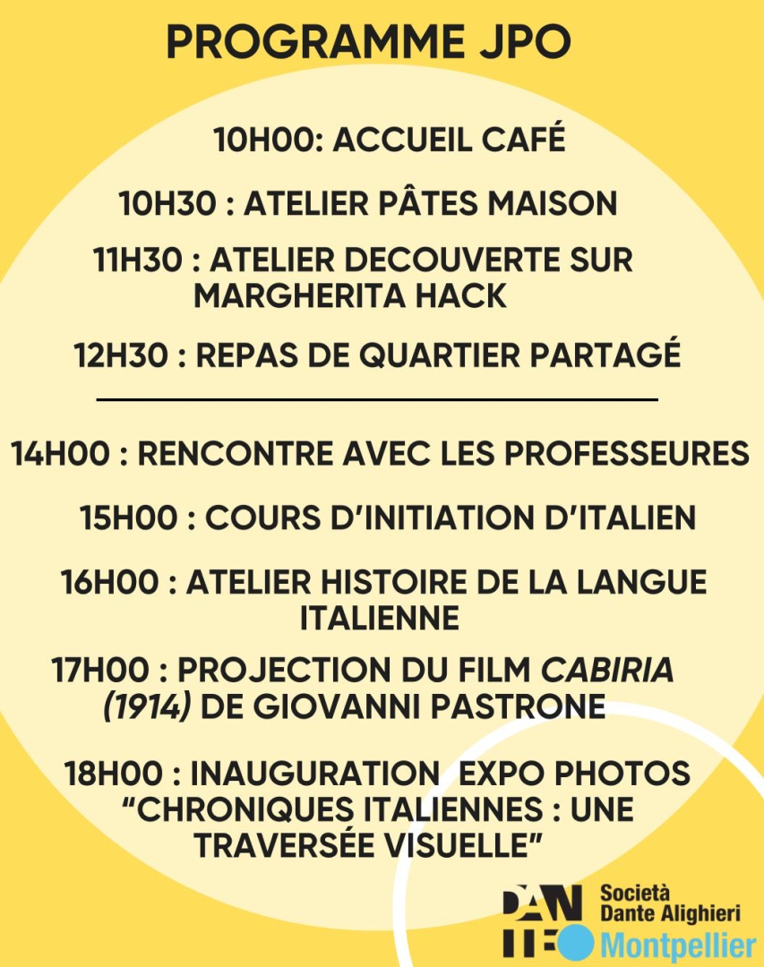 Programme de la journ&eacute;e Portes ouvertes