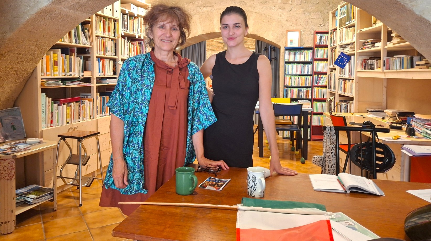 V&eacute;ronique Stephan, pr&eacute;sidente et Maria Antonietta Lensi, charg&eacute;e de projet du Centre culturel italien Dante Alighieri Montpellier