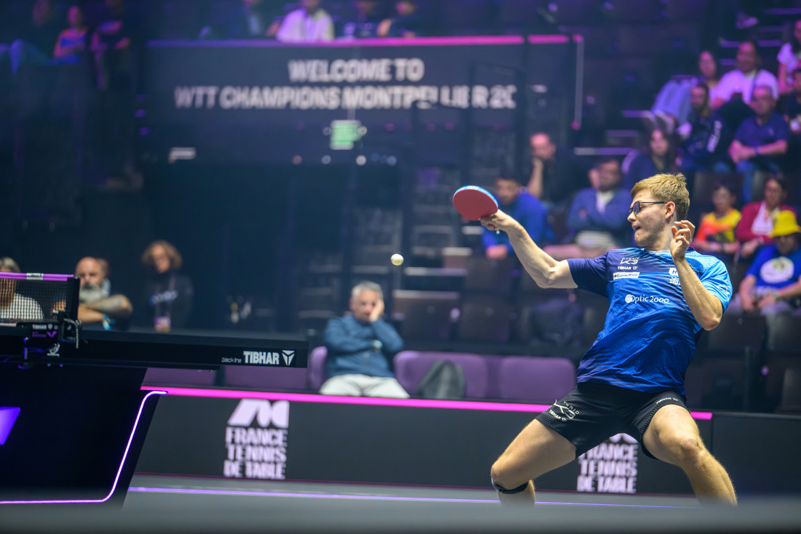 Alexis Lebrun en action lors de WTT 2025