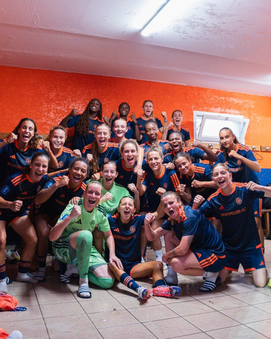 Joie dans le vestiaire apr&egrave;s la victoire contre Toulouse 