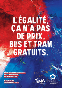 affiche campagne de communication gratuité transports en commun