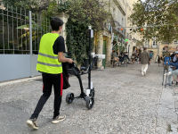 Chariot Picopatt en action dans le centre-ville de Montpellier 