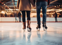 Photo d'un couple de patineurs pour le marché de noël de Castelnau